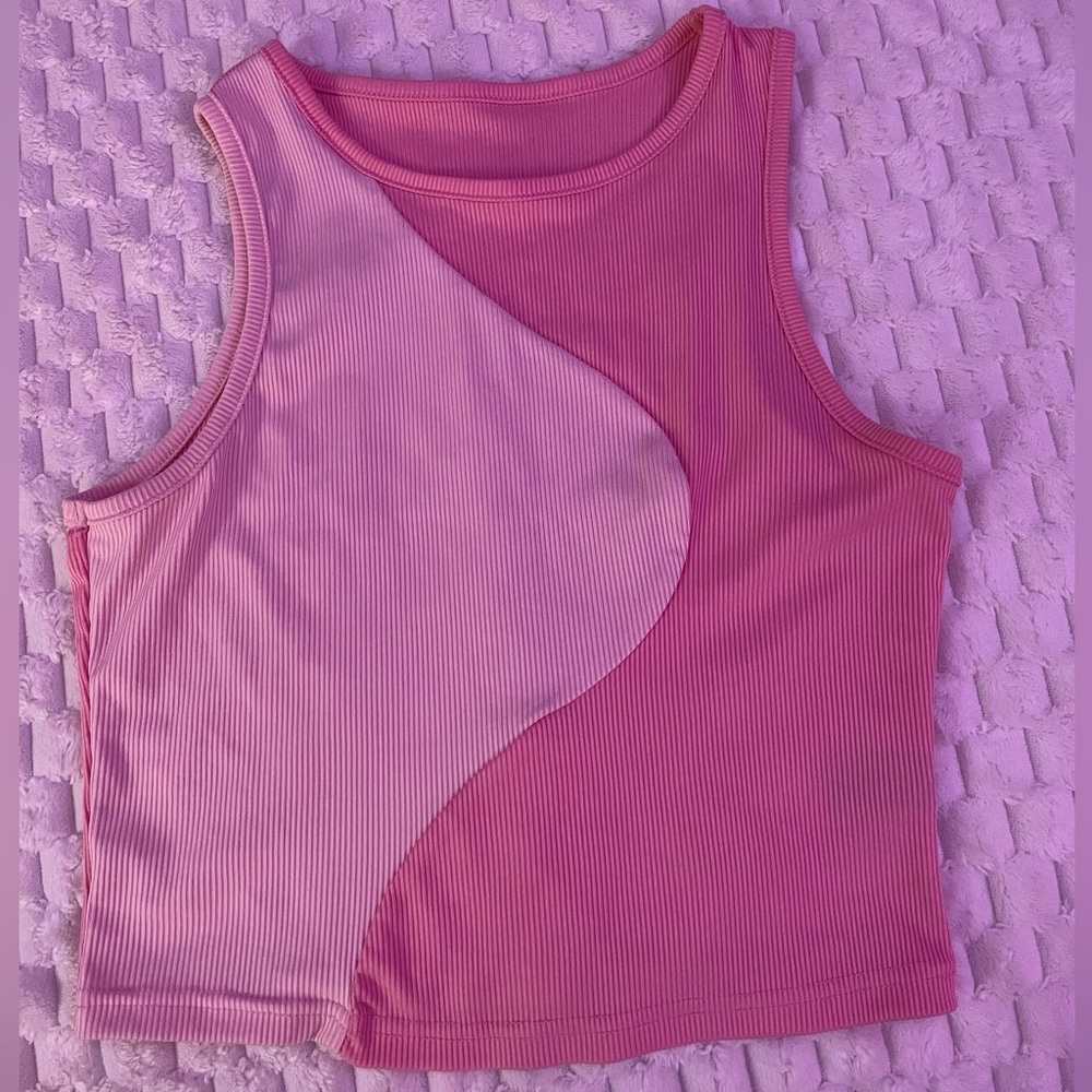 SHEIN Asymmetrical Pink Sleeveless Crop Top
